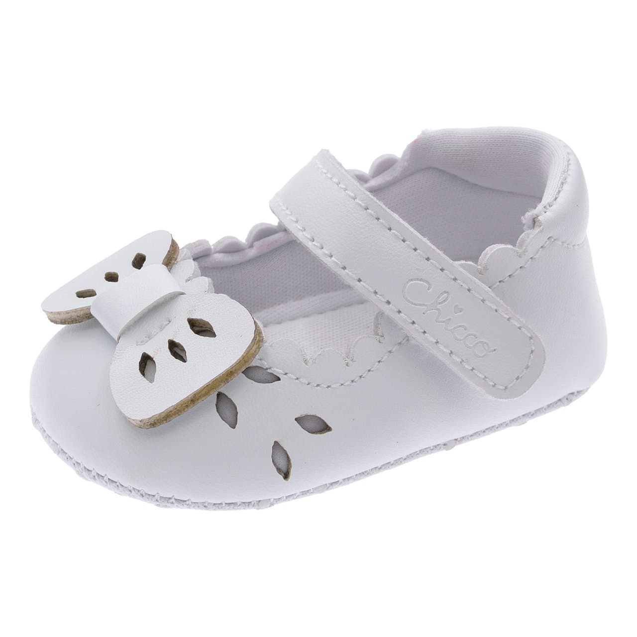 Ballerina bambina Chicco Nuccia gialla in materiale laminato con punta arrotondata, fiocco decorativo e chiusura a strappo, ideale per autunno/inverno. | Chicco