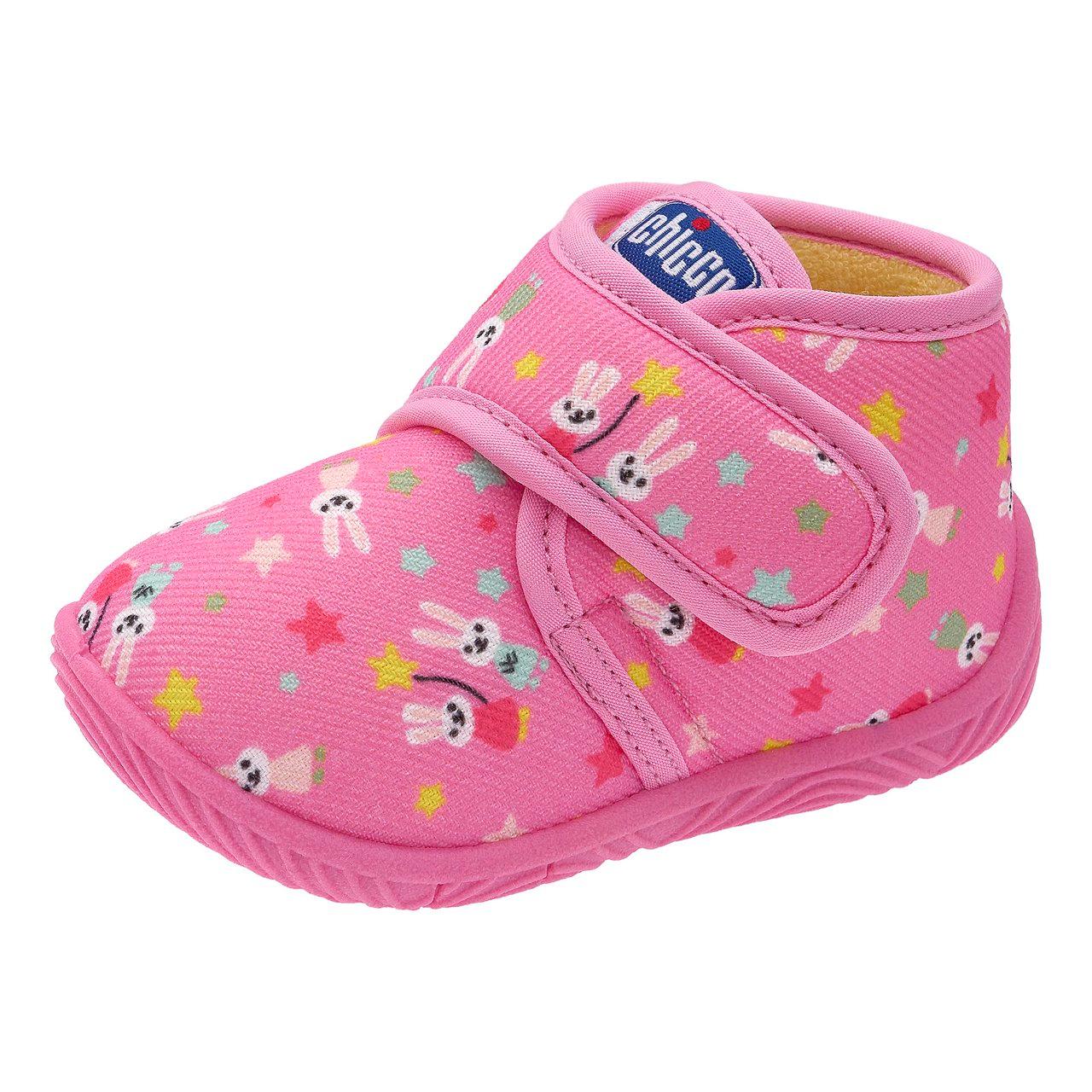 Pantofola bambina Chicco Timbal argento con stampa fiori e cuori, punta arrotondata, chiusura a strappo e suola Flex-Zone per la mobilità del piede. | Chicco