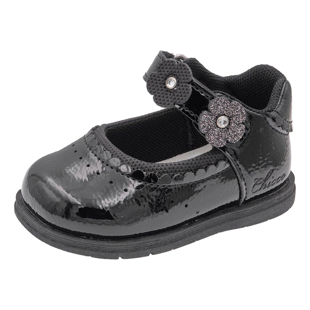 Ballerina bambina Chicco gialla con chiusura a strappo, applicazione di fiori e strass, ideale per i primi passi autunno/inverno. | Chicco