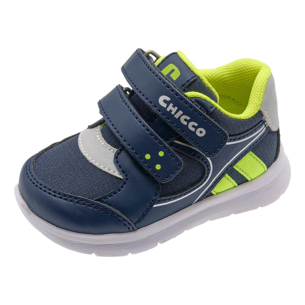 Sneakers primi passi unisex Chicco blu con dettaglio laterale e chiusura a doppio strappo, ideali per l'autunno/inverno. | Chicco