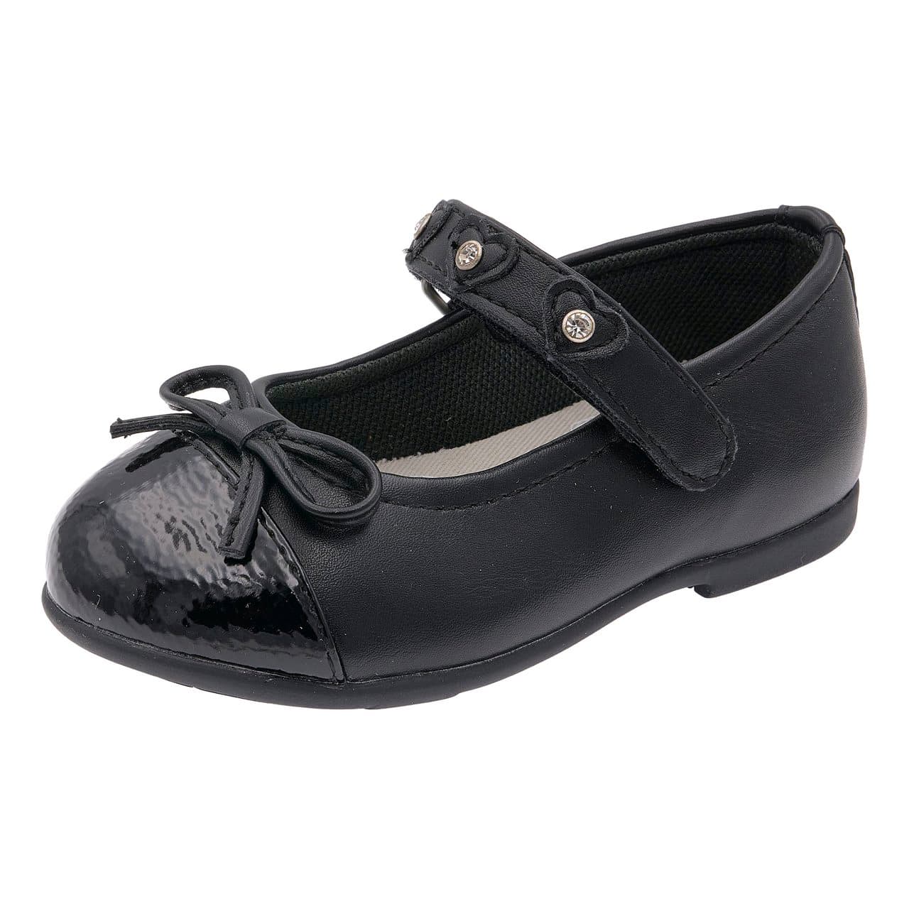 Ballerina bambina Chicco Chimera gialla laminata con chiusura a strappo a cuori e strass, fiocco e punta arrotondata. | Chicco