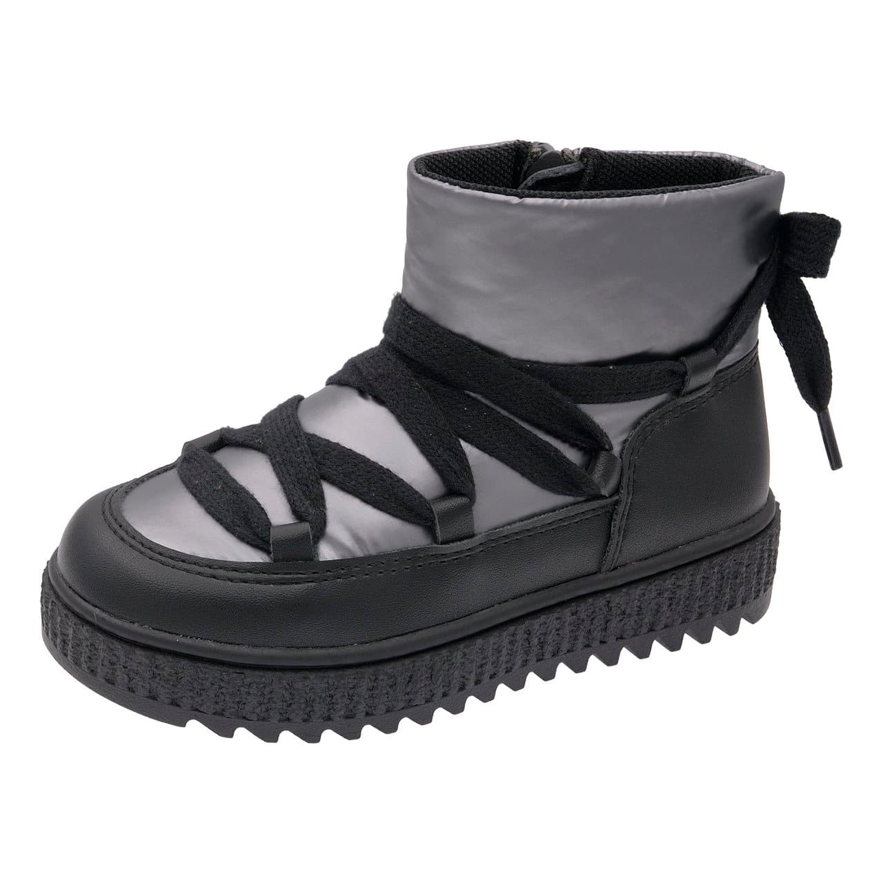 Stivaletto Chicco Calax beige da bambina con tomaia effetto pelliccia, lacci regolabili e zip laterale, suola dal profilo deciso. | Chicco