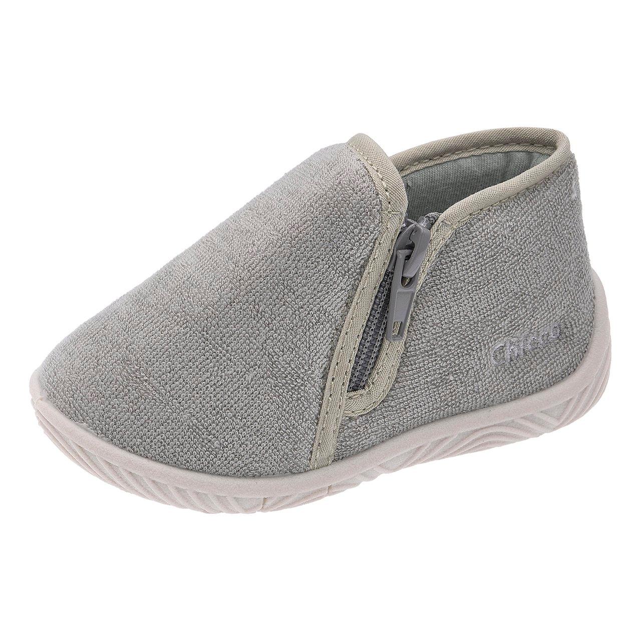 Pantofola unisex Chicco Temp verde in spugna, morbida e flessibile, con zip laterale regolabile e suola Flex-Zone per un comfort ottimale. | Chicco