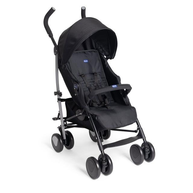 Passeggino leggero Chicco Echo Lite nero, unisex, con schienale reclinabile e poggiapiedi regolabile, ideale da 0 a 22 kg. | Chicco
