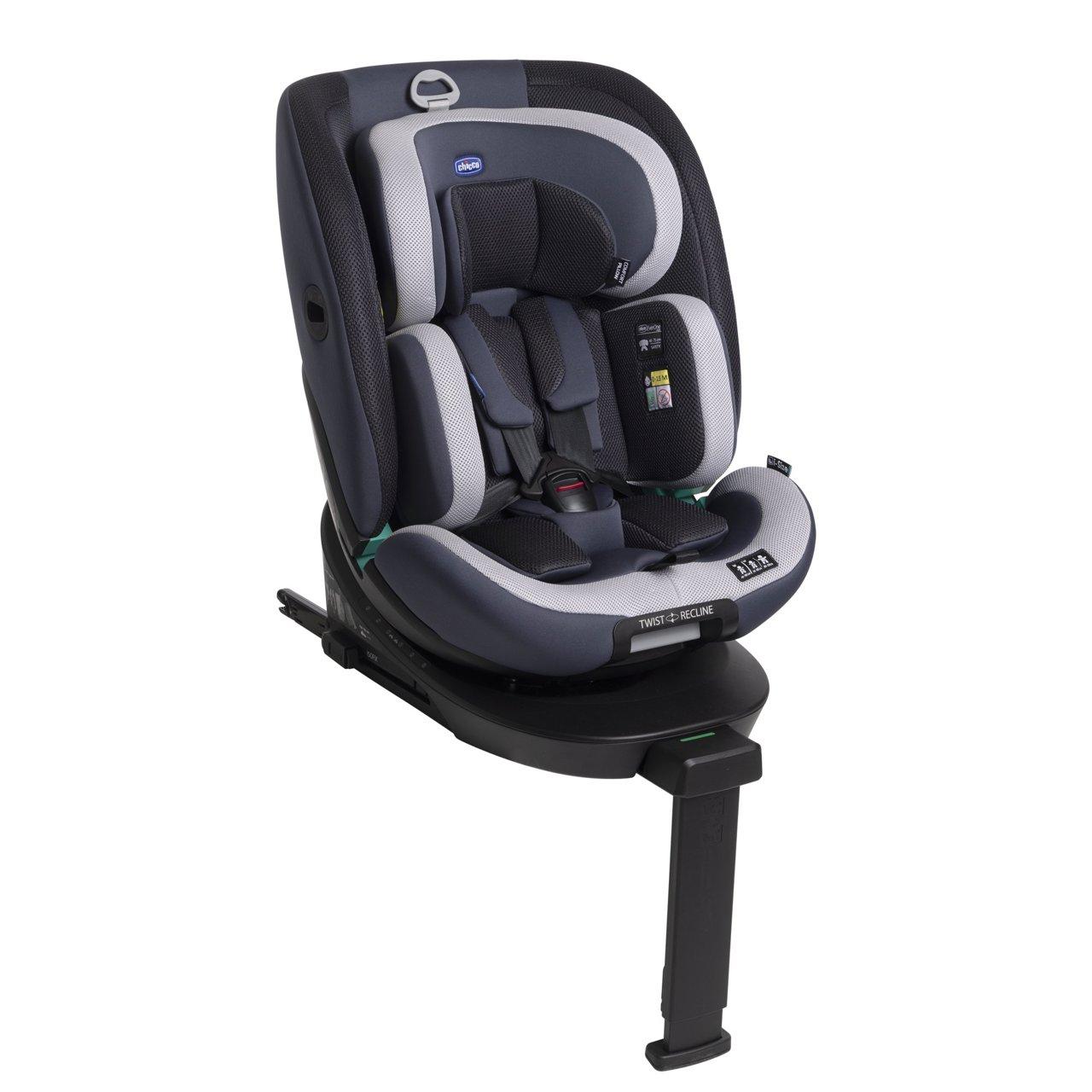 Seggiolino auto Chicco Everone i-Size nero unisex, con rotazione 360° e poggiatesta regolabile, ideale da 40 a 150 cm. | Chicco