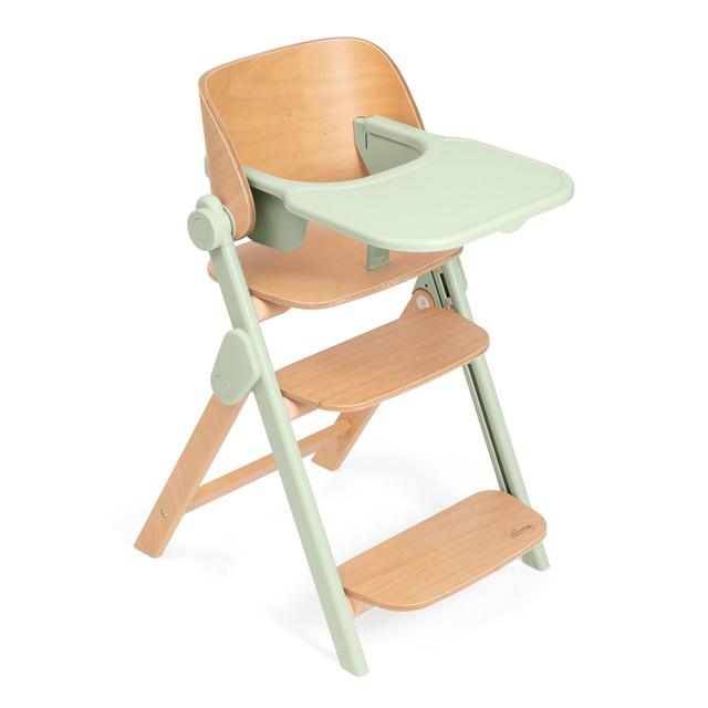 Seggiolone evolutivo Chicco Meraviglia in legno di faggio certificato FSC, bianco, con seduta regolabile e struttura pieghevole. | Chicco