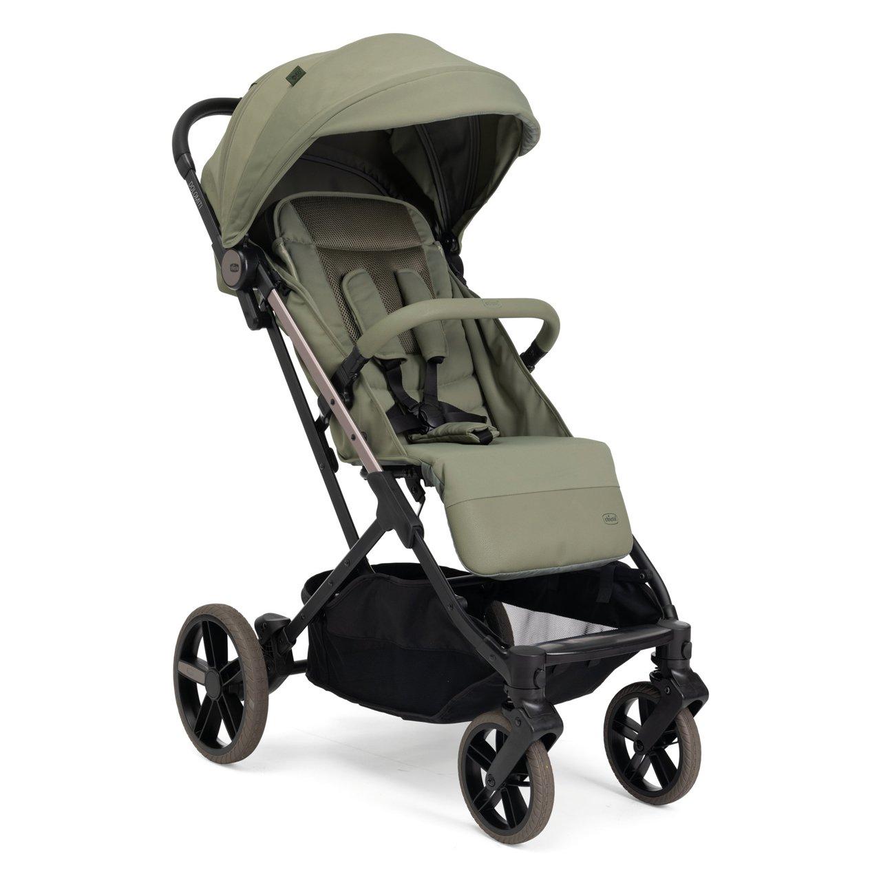 Passeggino leggero Chicco Dolomiti nero, con grandi ruote e seduta ventilata, ideale per genitori dinamici su ogni terreno. | Chicco
