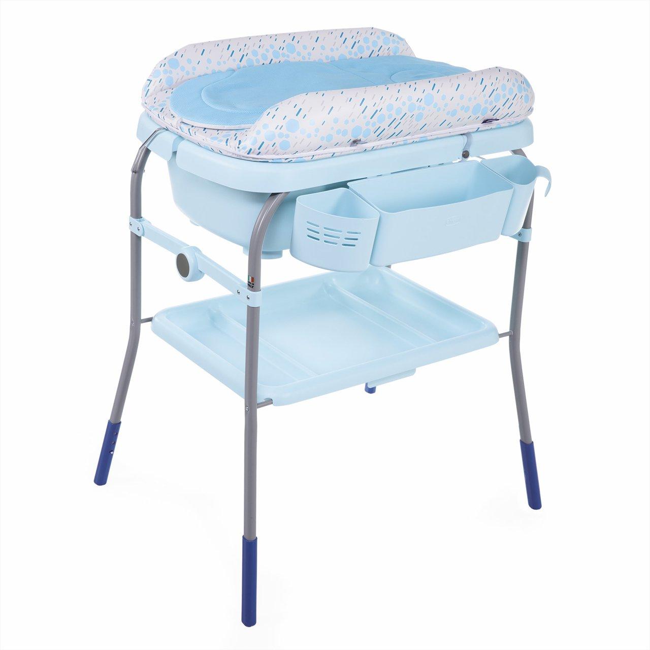 Bagnetto fasciatoio Chicco Cuddle&bubble grigio con riduttore morbido, vaschetta ergonomica e scomparti portaoggetti, ideale per neonati. | Chicco