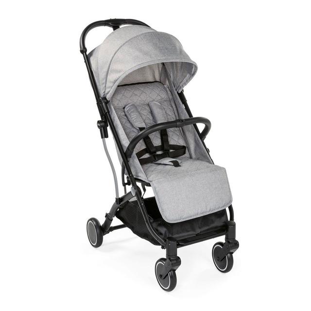 Passeggino Trolley Me Chicco grigio, leggero e compatto, ideale dalla nascita fino a 15 kg, con chiusura a trolley e seduta confortevole. | Chicco