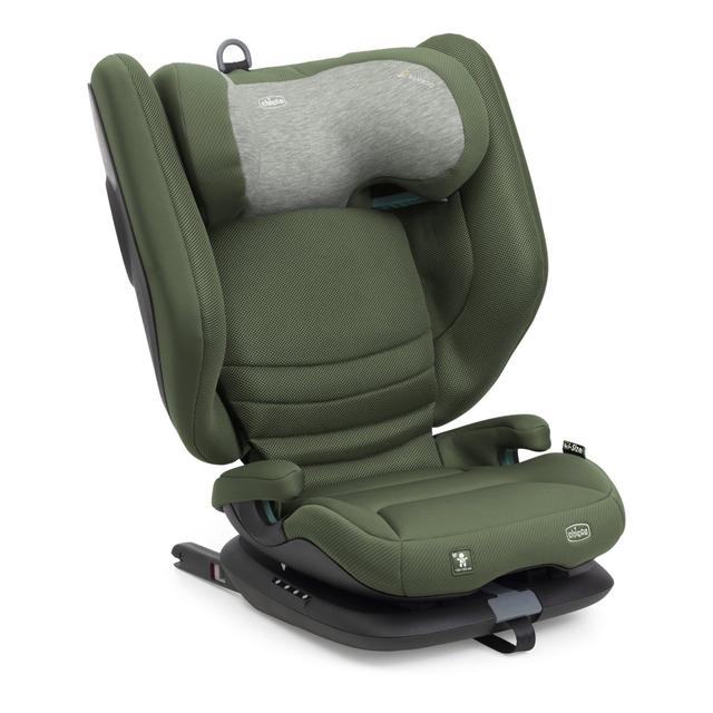 Seggiolino auto Chicco Fold&Go S verde unisex, omologato i-Size per bambini 100-150 cm, con schienale pieghevole e regolazione spalle. | Chicco