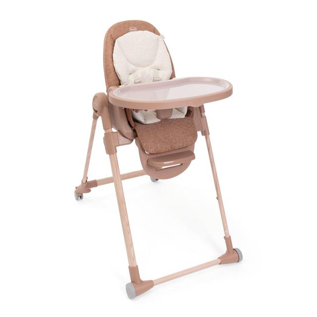 Seggiolone Chicco Polly Armonia marrone unisex 3in1, trasformabile in sdraietta e sedia, con riduttore in cotone organico. | Chicco