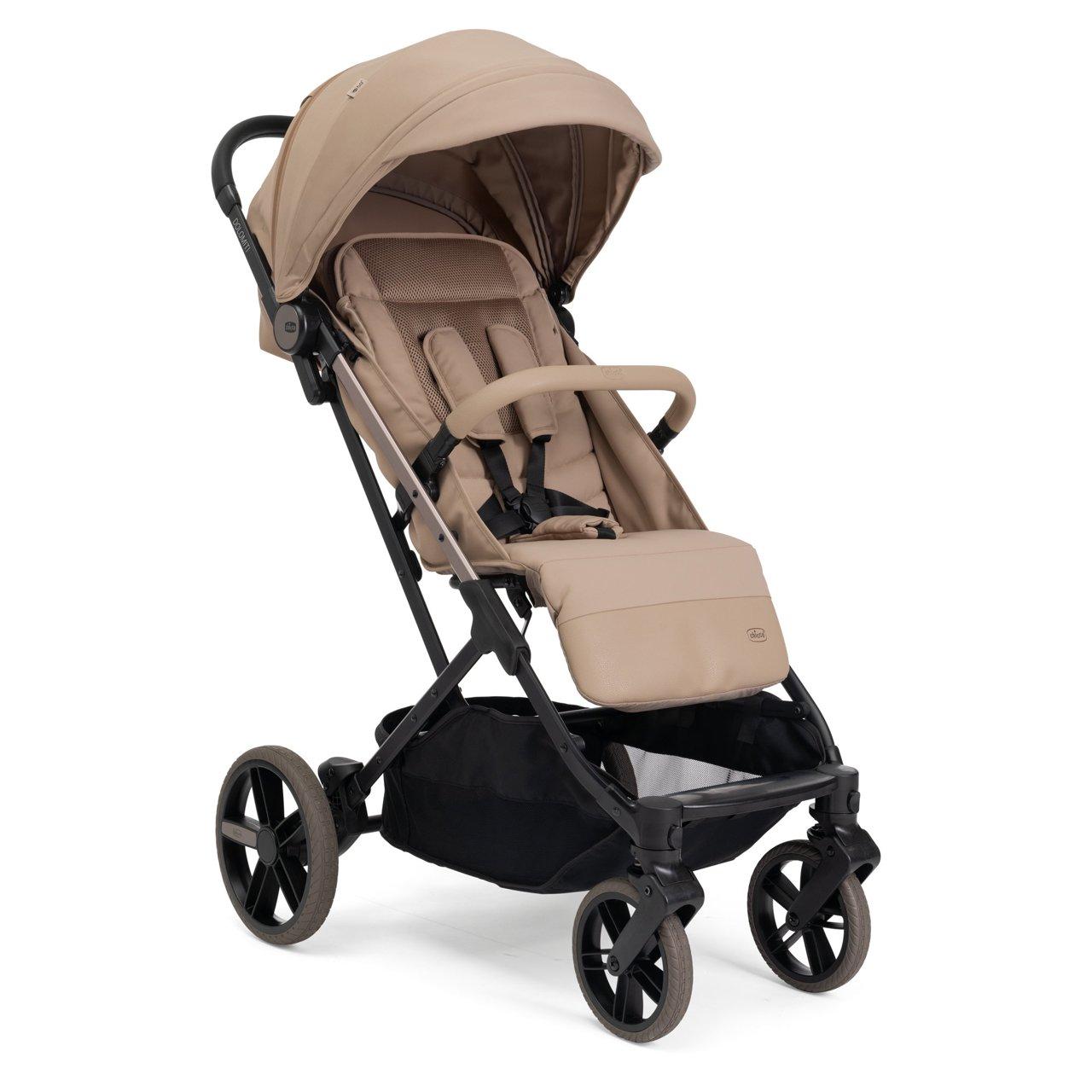 Passeggino leggero Chicco Dolomiti nero, con grandi ruote e seduta ventilata, ideale per genitori dinamici su ogni terreno. | Chicco