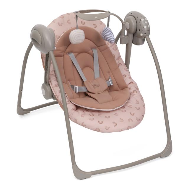 Sdraietta Swing & Play Chicco beige unisex con mini-riduttore, schienale regolabile e barra giochi removibile con pendenti morbidi. | Chicco