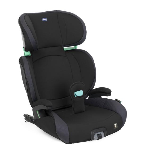 Seggiolino auto Chicco Quizy I-size nero per bambini grandi da 100-150 cm, conforme ECE R129/04, con Isofix e poggiatesta regolabile. | Chicco
