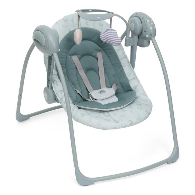 Sdraietta Swing & Play Chicco beige unisex con mini-riduttore, schienale regolabile e barra giochi removibile con pendenti morbidi. | Chicco