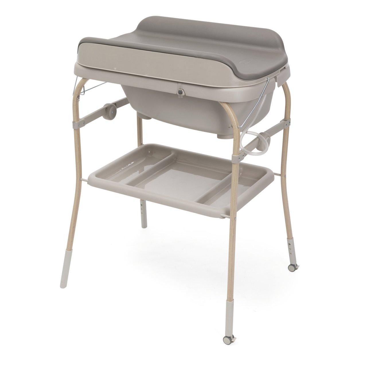 Fasciatoio vaschetta 4in1 Chicco Soft Bubble Armonia unisex in materiale EVA marrone, regolabile in altezza con ruote e chiusura compatta. | Chicco