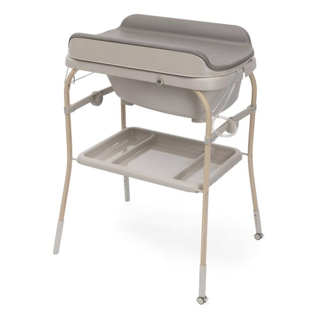 Fasciatoio vaschetta 4in1 Chicco Soft Bubble Armonia unisex in materiale EVA marrone, regolabile in altezza con ruote e chiusura compatta. | Chicco