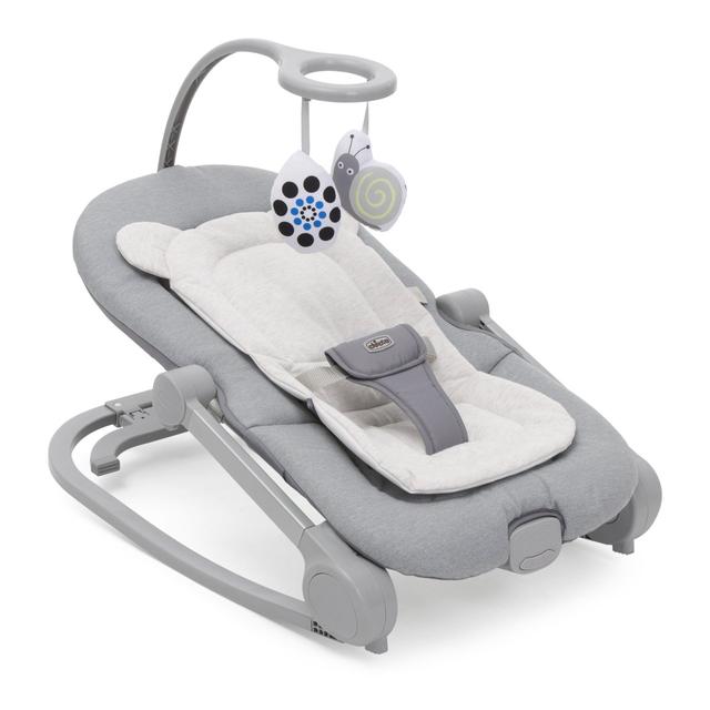 Sdraietta Mia Chicco grigio con barra gioco e musica, omologata dalla nascita, ideale per neonati e toddler. | Chicco