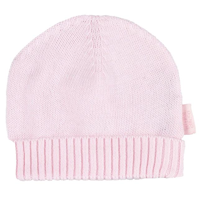 Cappellino neonato Chicco in morbido cotone 100%, unisex, rosa delicato, con risvoltino a costine, taglia 0-3 mesi. | Chicco