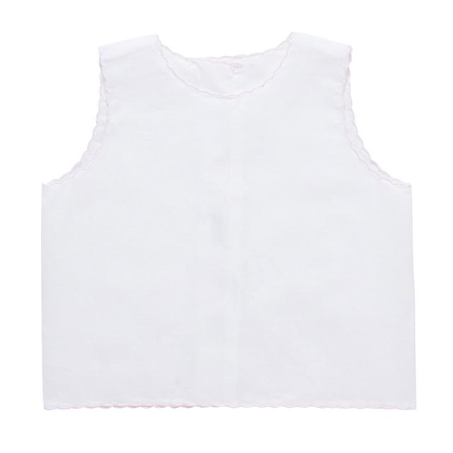 Camicino della fortuna neonata Chicco in morbida mussola di cotone 100% rosa con bordi smerlati, certificato Oeko-Tex, ideale per primavera/estate. | Chicco