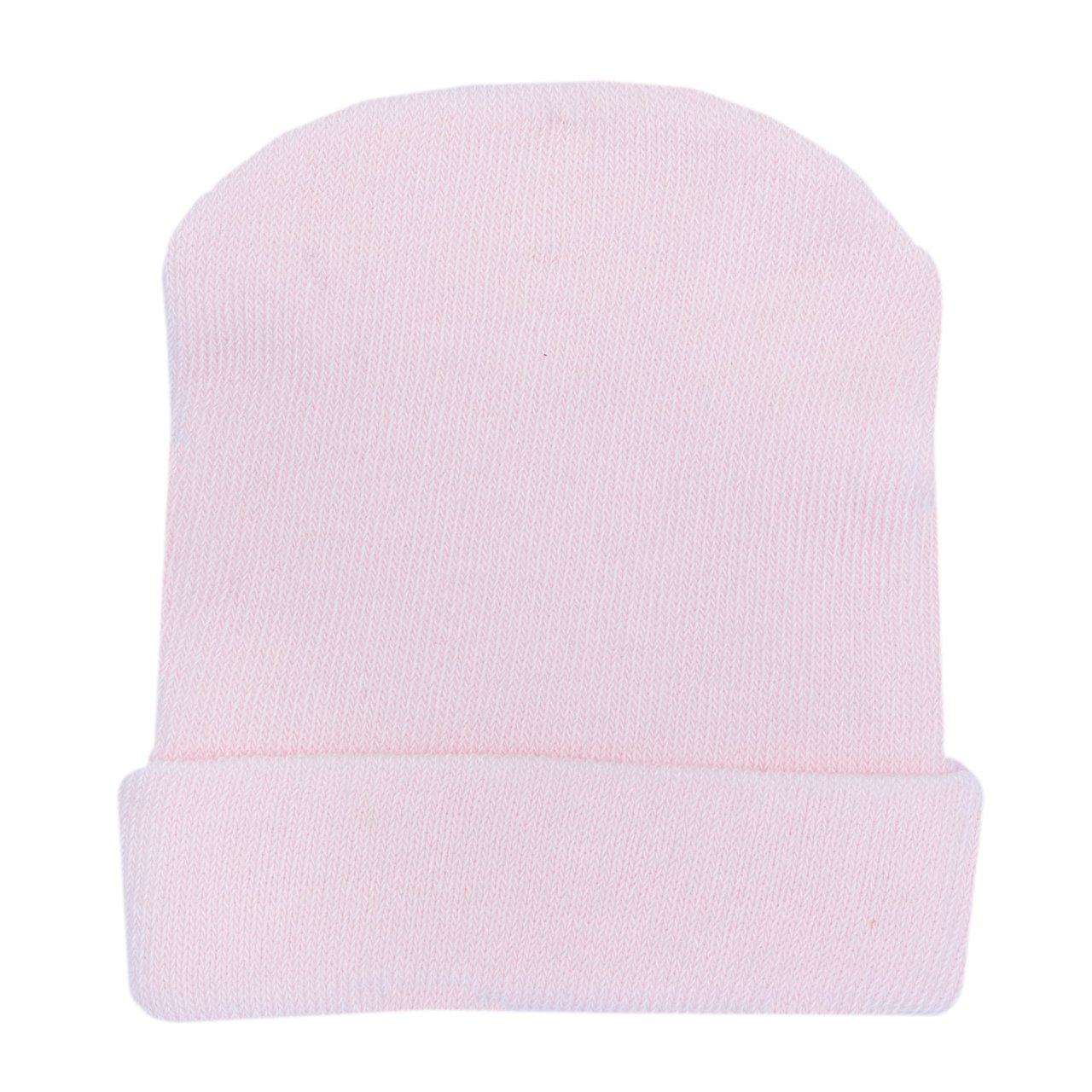 Cappello in maglia rosa elasticizzata per bambina Chicco con risvolto, in cotone sostenibile Oeko-Tex, taglia 0-6 mesi. | Chicco