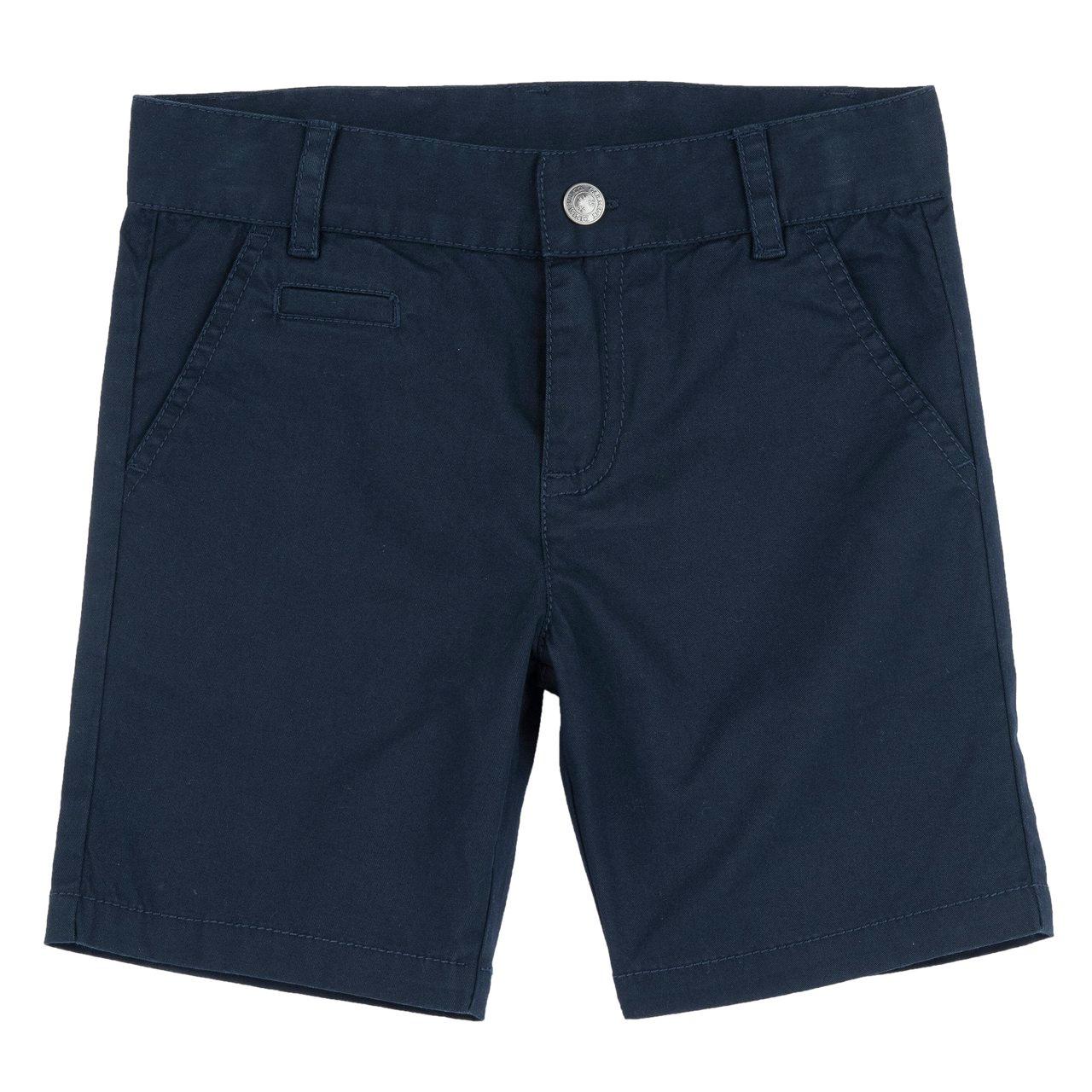Pantaloni corti blu in gabardine di cotone elasticizzato Chicco per bambino, con vita regolabile, ideali per la primavera/estate. | Chicco