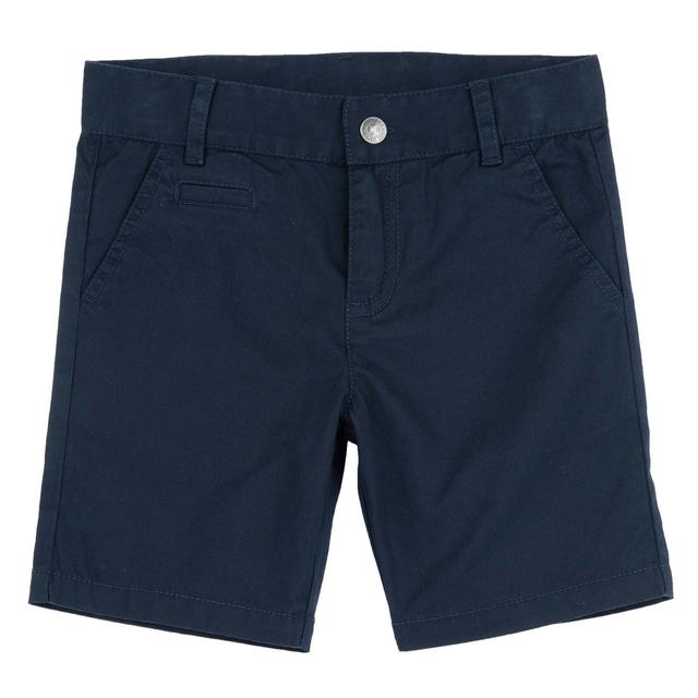 Pantaloni corti blu in gabardine di cotone elasticizzato Chicco per bambino, con vita regolabile, ideali per la primavera/estate. | Chicco