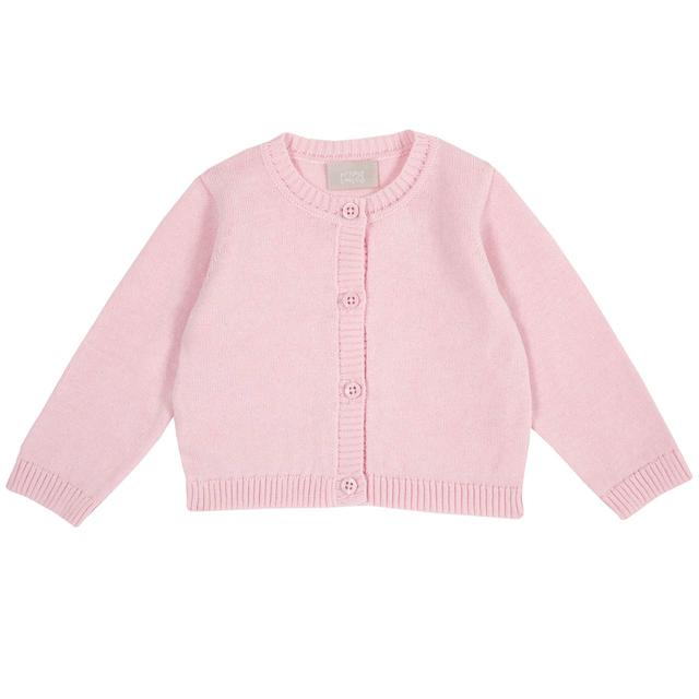 Cardigan in maglia rosa 100% cotone per bambina Chicco con collo e polsi in costina, ideale per primavera/estate. | Chicco