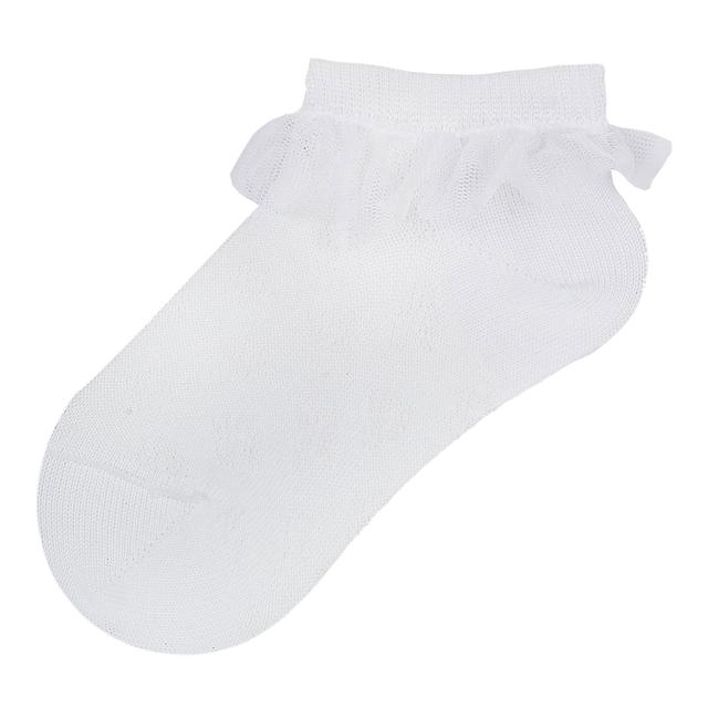 Calzini fantasmino bianchi Chicco per bambina in misto cotone mercerizzato con dettaglio punto saltato e giro caviglia in tulle. | Chicco