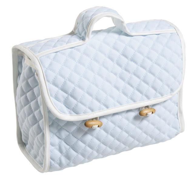 Borsa porta oggetti Chicco in cotone trapuntato rosa, con bordini a contrasto, manico e chiusura con bottoncini e alamari, ideale per l'uso quotidiano. | Chicco