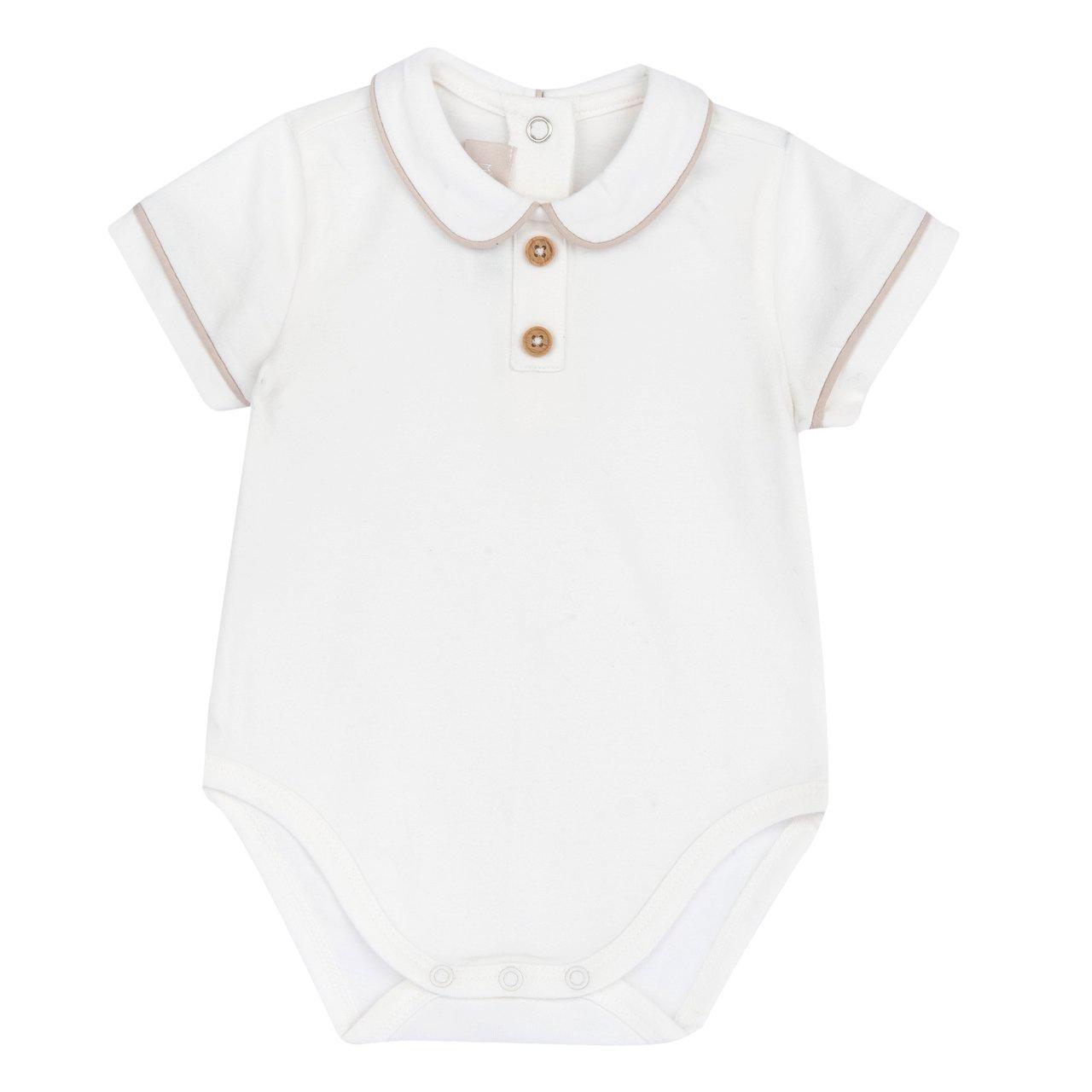 Body neonato manica corta bianco Chicco in morbido jersey di cotone elasticizzato, con bottoni automatici per facilitare la vestizione. | Chicco