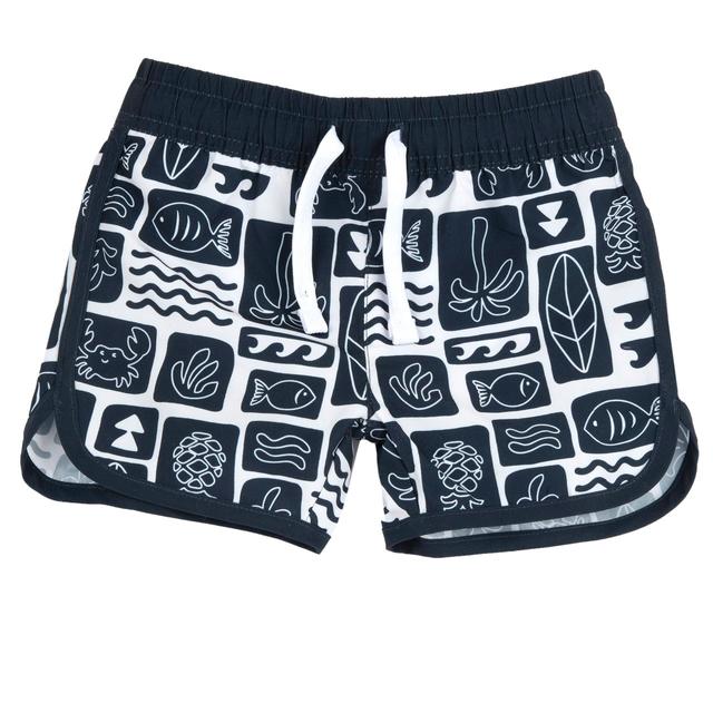 Costume boxer fantasia marina monocromatica per bambino Chicco, blu, con profili a contrasto e cordino regolabile in vita. | Chicco