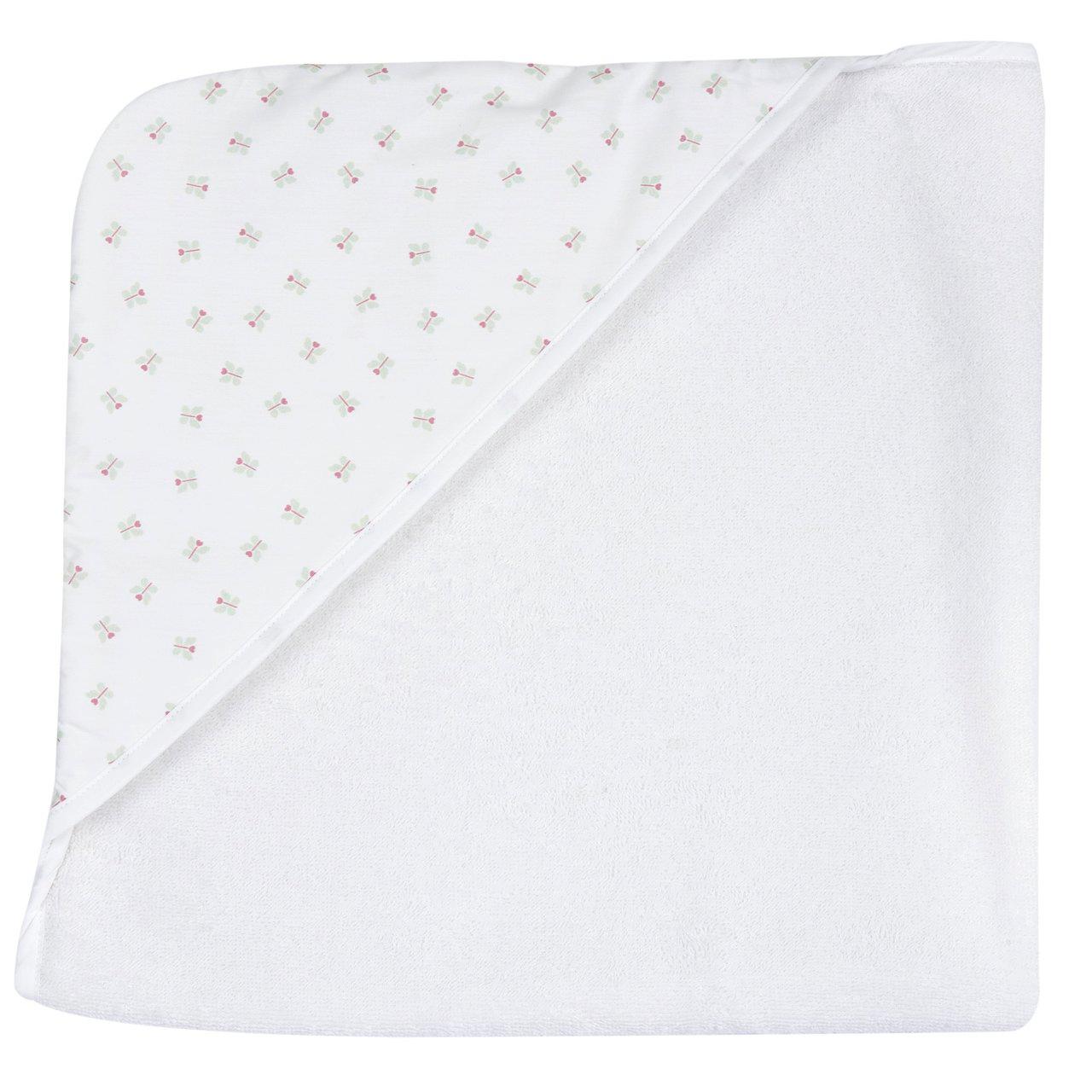 Accappatoio quadrato in spugna di cotone bianco per bambina Chicco, con grafica fantasia, ideale per primavera/estate. | Chicco