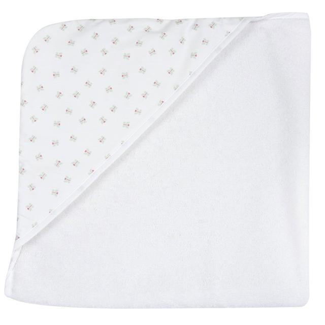 Accappatoio quadrato in spugna di cotone bianco per bambina Chicco, con grafica fantasia, ideale per primavera/estate. | Chicco