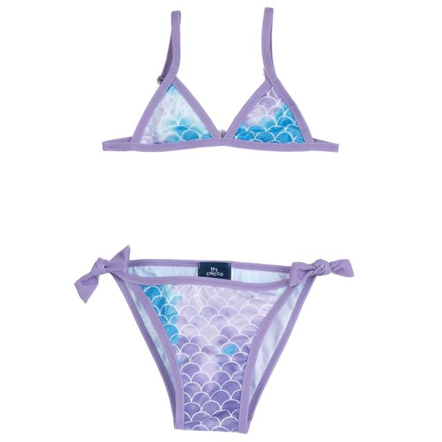 Costume due pezzi viola effetto sirena per bambina Chicco con spalline regolabili e slip con fiocchi laterali, ideale per la primavera/estate. | Chicco