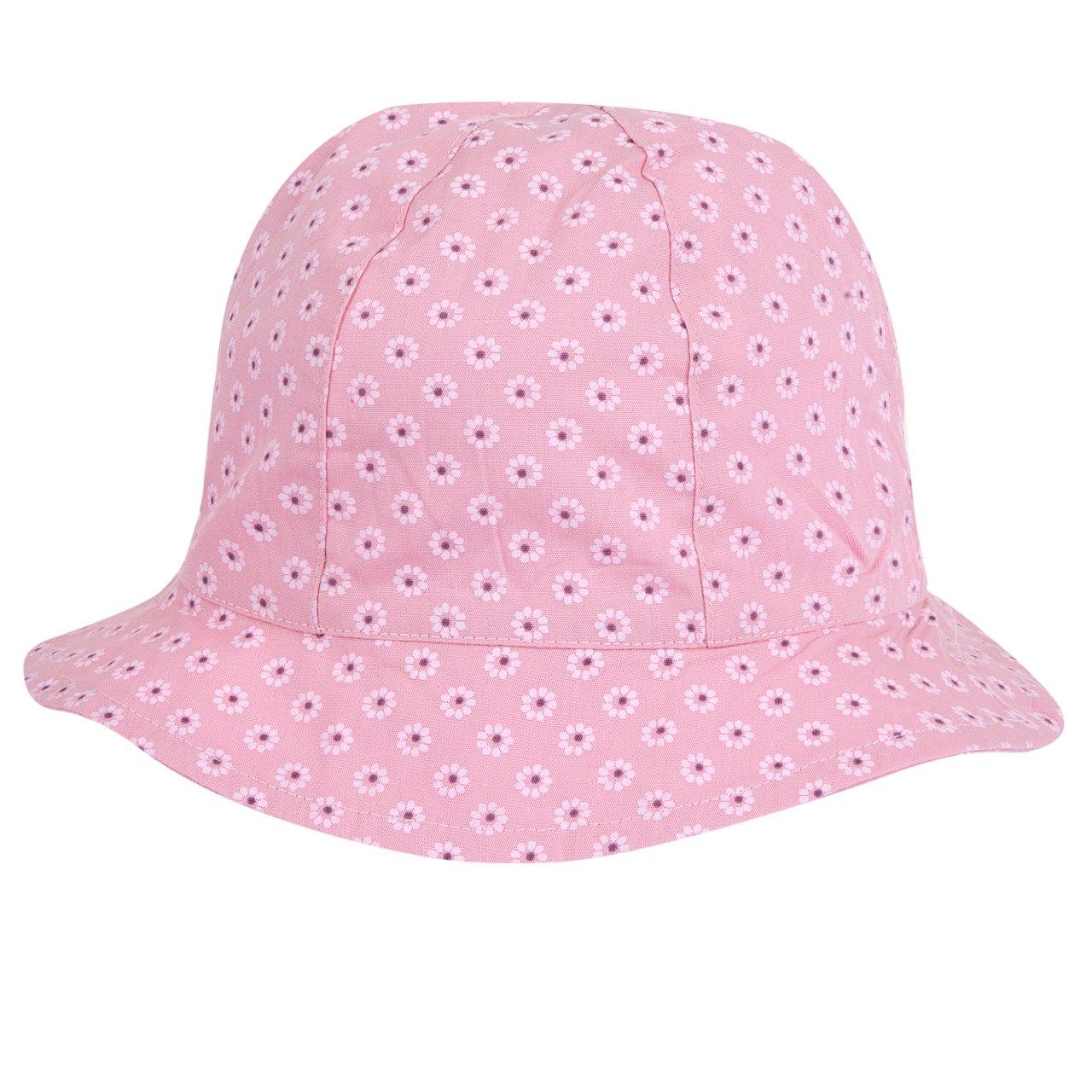 Cappello Chicco rosa in cotone stampato con arcobaleni per bambina, ideale per primavera/estate, con inserto elastico posteriore e certificazione Oeko-Tex. | Chicco