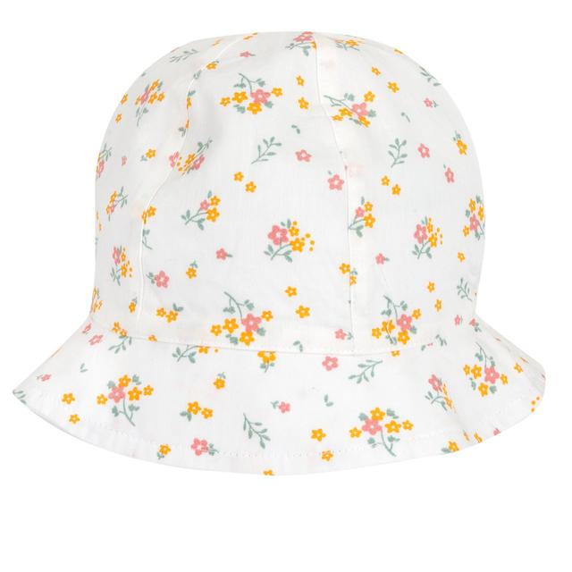 Cappello Chicco rosa in cotone stampato con arcobaleni per bambina, ideale per primavera/estate, con inserto elastico posteriore e certificazione Oeko-Tex. | Chicco