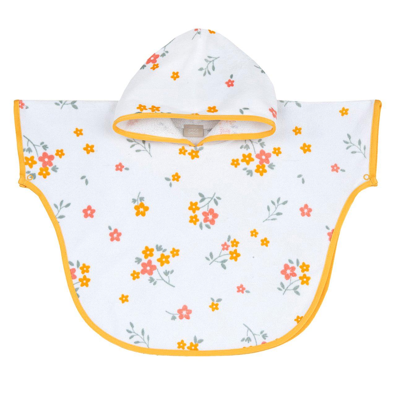 Poncho in spugna di cotone rosa Chicco per bambina con cappuccio unicorno tridimensionale, ideale per primavera/estate. | Chicco