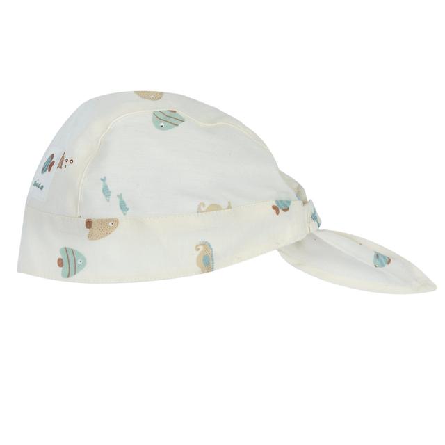 Bandana azzurra in popeline di cotone per bambino, con elastico posteriore e lembi regolabili, parte della collezione Chicco. | Chicco