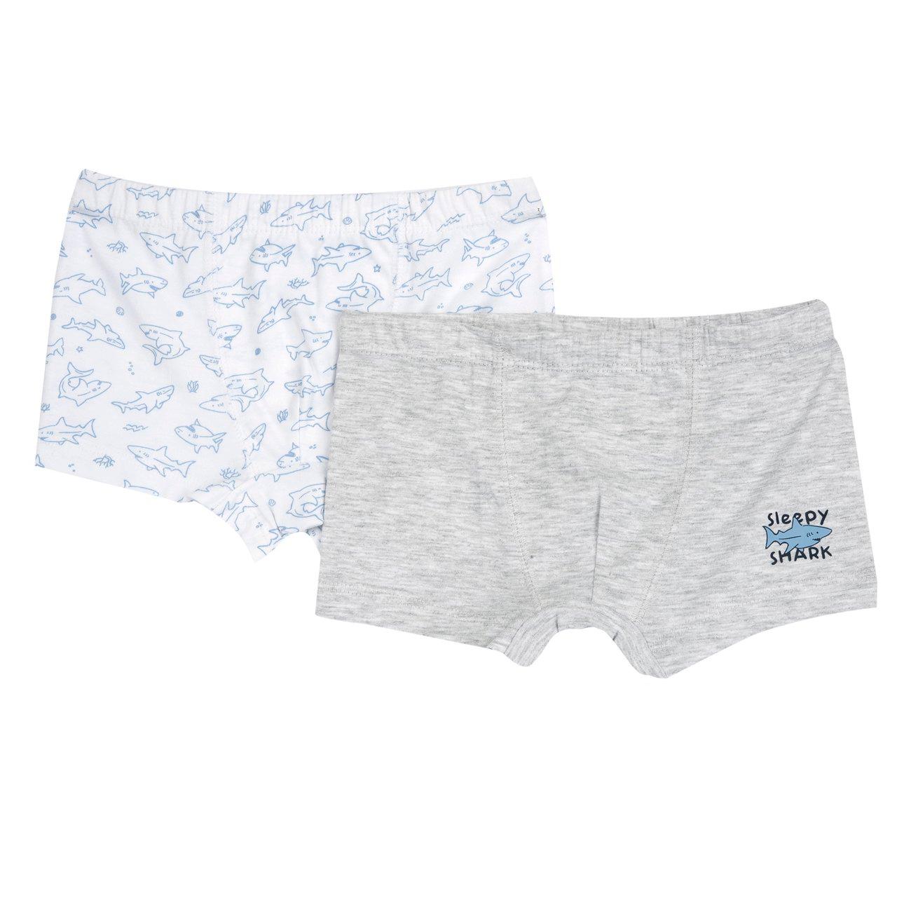 Set intimo boxer per bambino Chicco in morbido cotone sostenibile, fantasia e mélange beige, con trattamento antimicrobico e certificazione Oeko-Tex. | Chicco