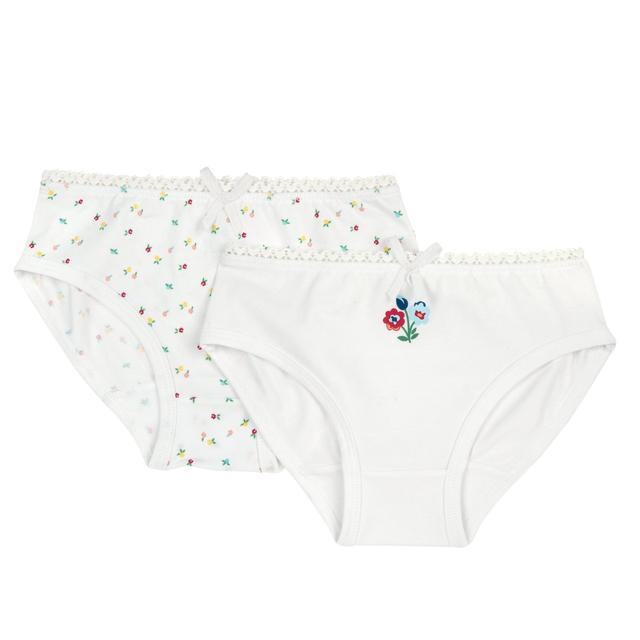 Set di due mutandine intime per bambina Chicco in cotone beige, una tinta unita e una con stampa fantasia, ideali per primavera/estate. | Chicco