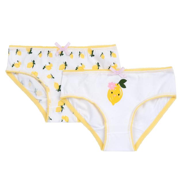 Set di due mutandine intime per bambina Chicco in cotone sostenibile, una a fantasia e una tinta unita, con fiocchetto decorativo. | Chicco