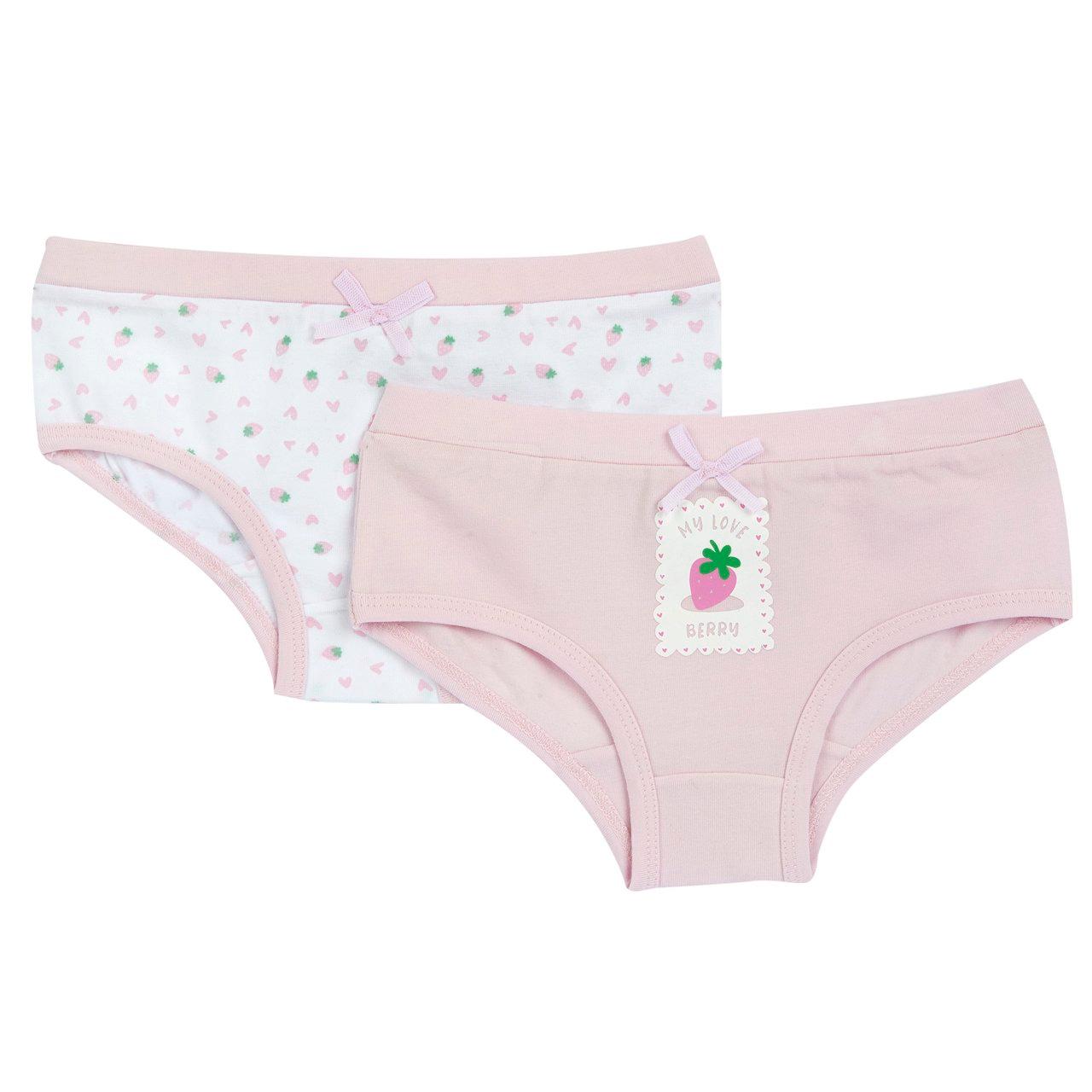 Set intimo culottes bambina Chicco in cotone sostenibile rosa, una tinta unita e una fantasia, con trattamento antimicrobico. | Chicco