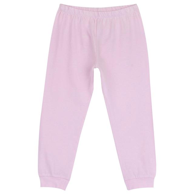 Pantaloni lunghi pigiama viola in jersey elasticizzato per bambina, in morbido cotone sostenibile Oeko-Tex, con vita e fondo gamba elasticizzati. | Chicco