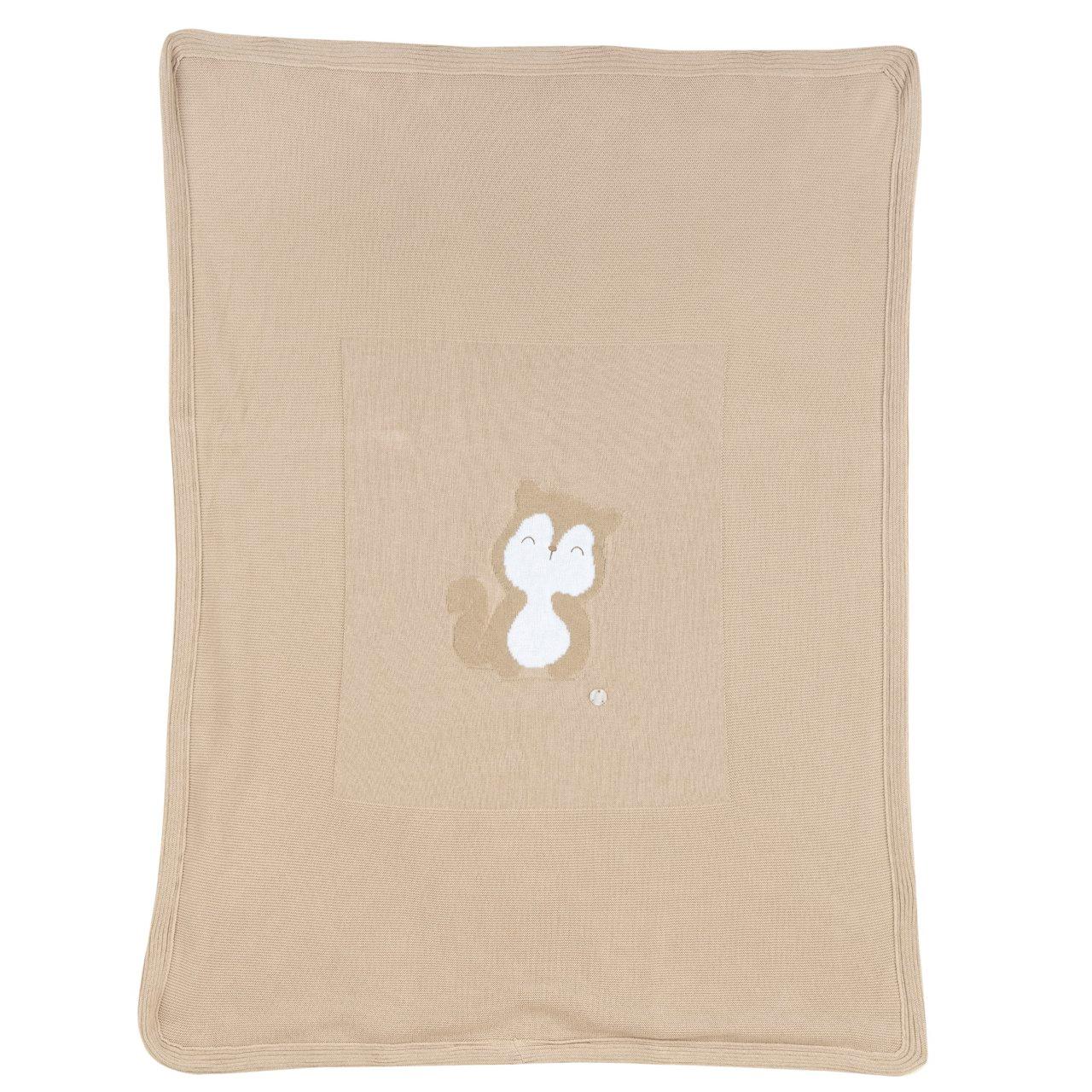 Coperta carrozzina Chicco in maglia jacquard di cotone e modal, colore bianco, certificata Oeko-Tex, ideale per primavera/estate. | Chicco
