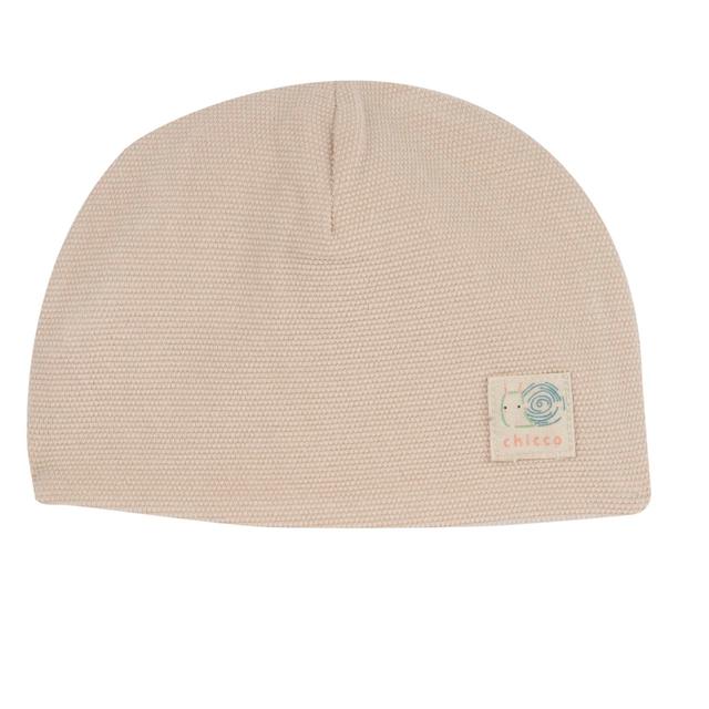 Cappello berretto Chicco in piquet elasticizzato bianco unisex, certificato Oeko-Tex, con fodera in jersey di cotone elasticizzato per neonati. | Chicco