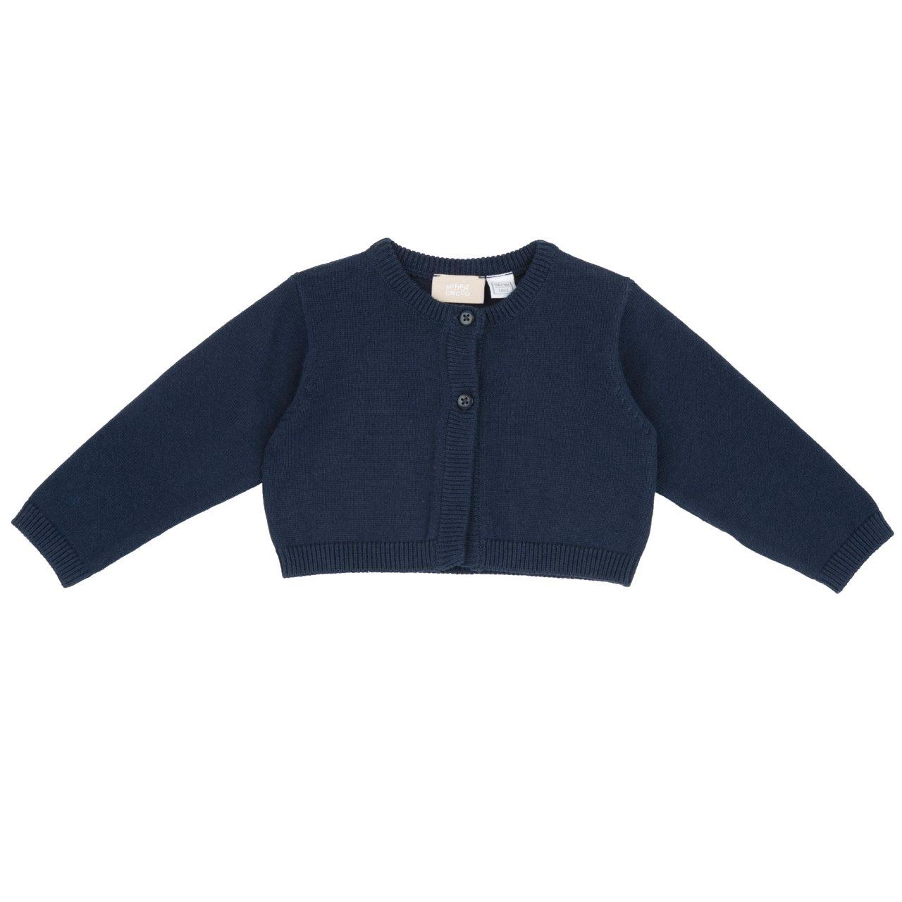 Coprispalle in maglia di cotone bianco Chicco per bambina, con apertura frontale a bottoni e lavorazione rasata, ideale per primavera/estate. | Chicco