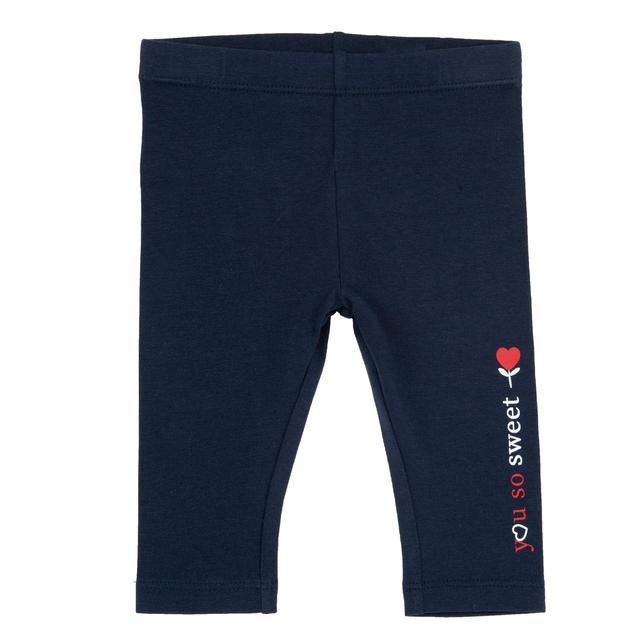 Leggings lunghi blu tinta unita per bambina Chicco in morbido jersey elasticizzato, ideali per primavera/estate. | Chicco