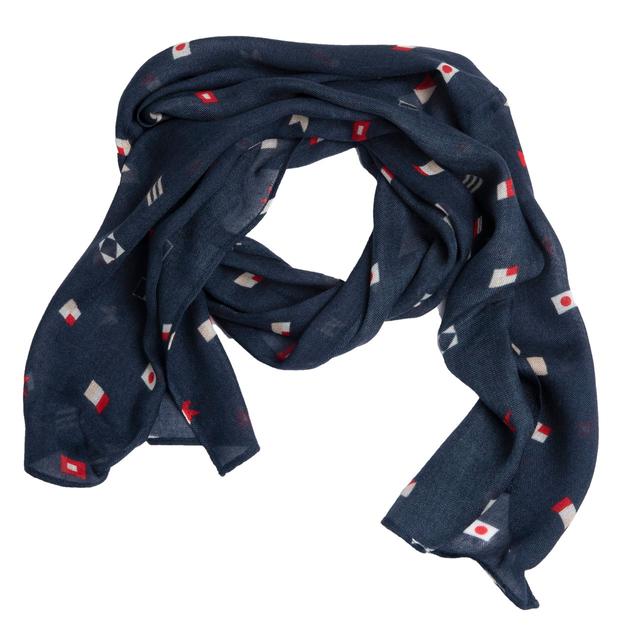 Pashmina Chicco per bambino in viscosa con fantasia a bandierine blu, ideale per primavera/estate. | Chicco