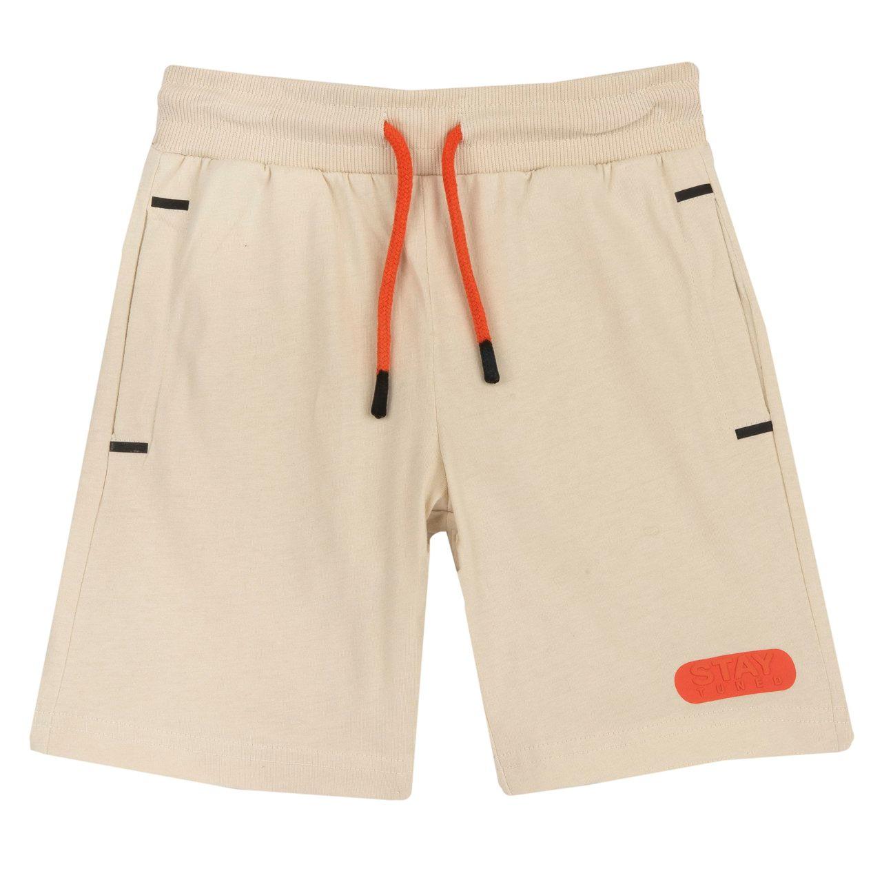Pantaloni corti verdi in jersey di cotone sostenibile Chicco per bambino, con vita elasticizzata, cordino regolabile e tasche laterali con stampa effetto rilievo. | Chicco